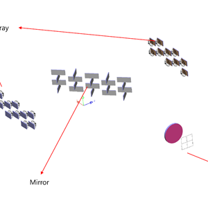 Edgeless Display Optical System Design for Total reflection mirror and display array